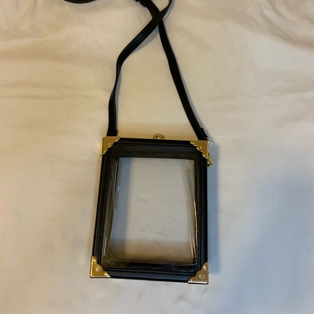 Miss Lola Black clear box bag
